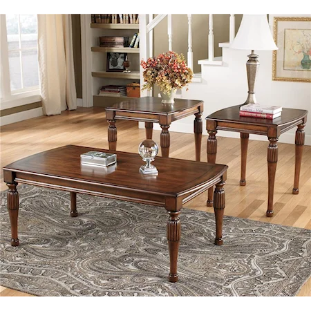 Traditional Occasional Table Set w/ Coffee Table and 2 End Tables