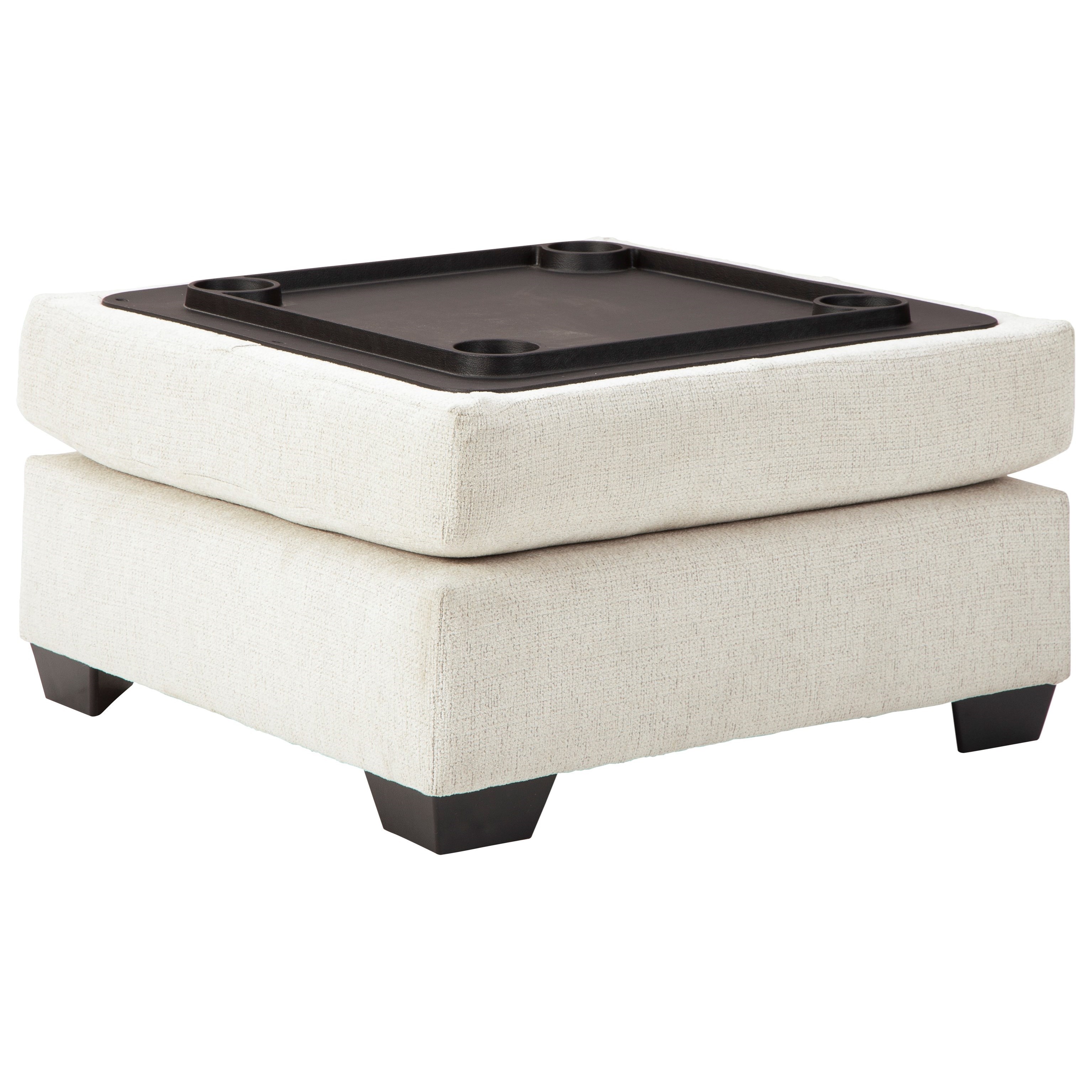 Round ottoman with shop reversible tray top