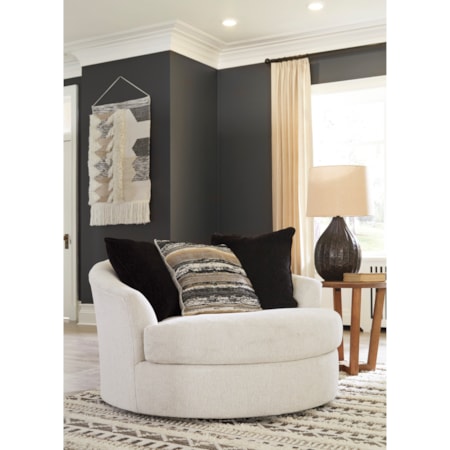 Oversized Round Swivel Chair