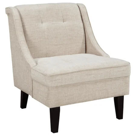 Accent Chair with Sloping Arms and Buttonless Tufting