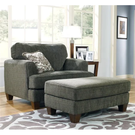Contemporary Chair and a Half & Rectangular Ottoman
