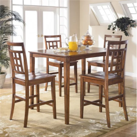Rectangular Counter Height Table and 4 Chair Set
