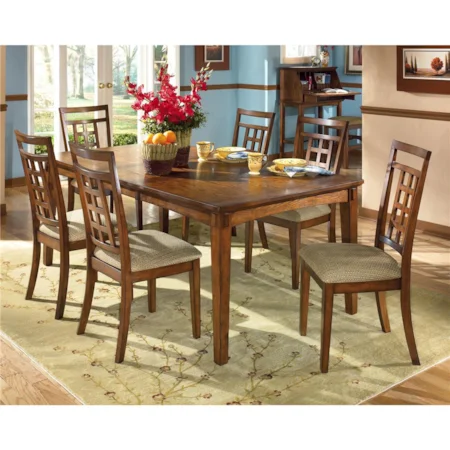 Rectangular Extension Table and 6 Side Chair Set