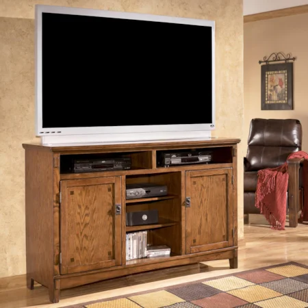 Oversized TV Stand with Mission Style Hardware