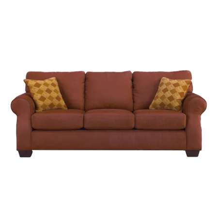 Couch Decorated with Diamond Print Pillows
