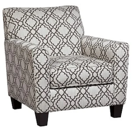 Accent Chair with Quatrefoil Lattice Fabric