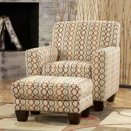 Upholstered Accent Chair & Ottoman