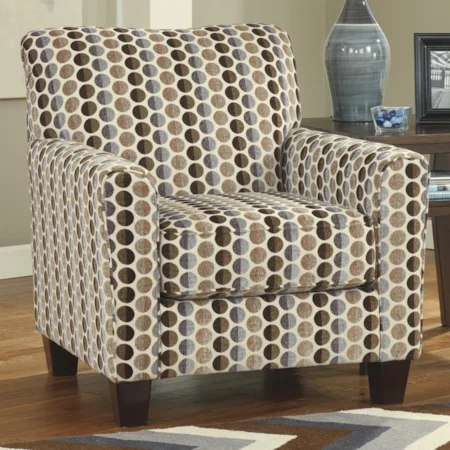 Contemporary Accent Chair with Circle Print