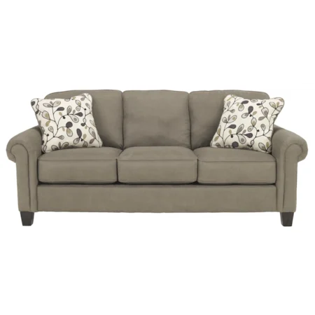 Transitional Queen Sofa Sleeper with Rolled Arms