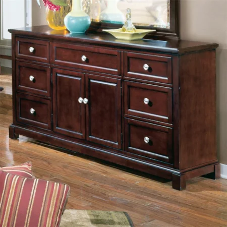 7 Drawer Dresser Chest with Door Storage Area