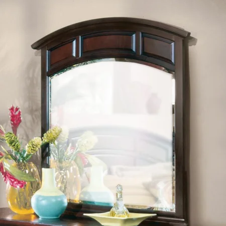 Arched Dresser Mirror with Paneled Details