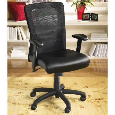 Black Office Chair with Mesh Back and Adjustable Arms