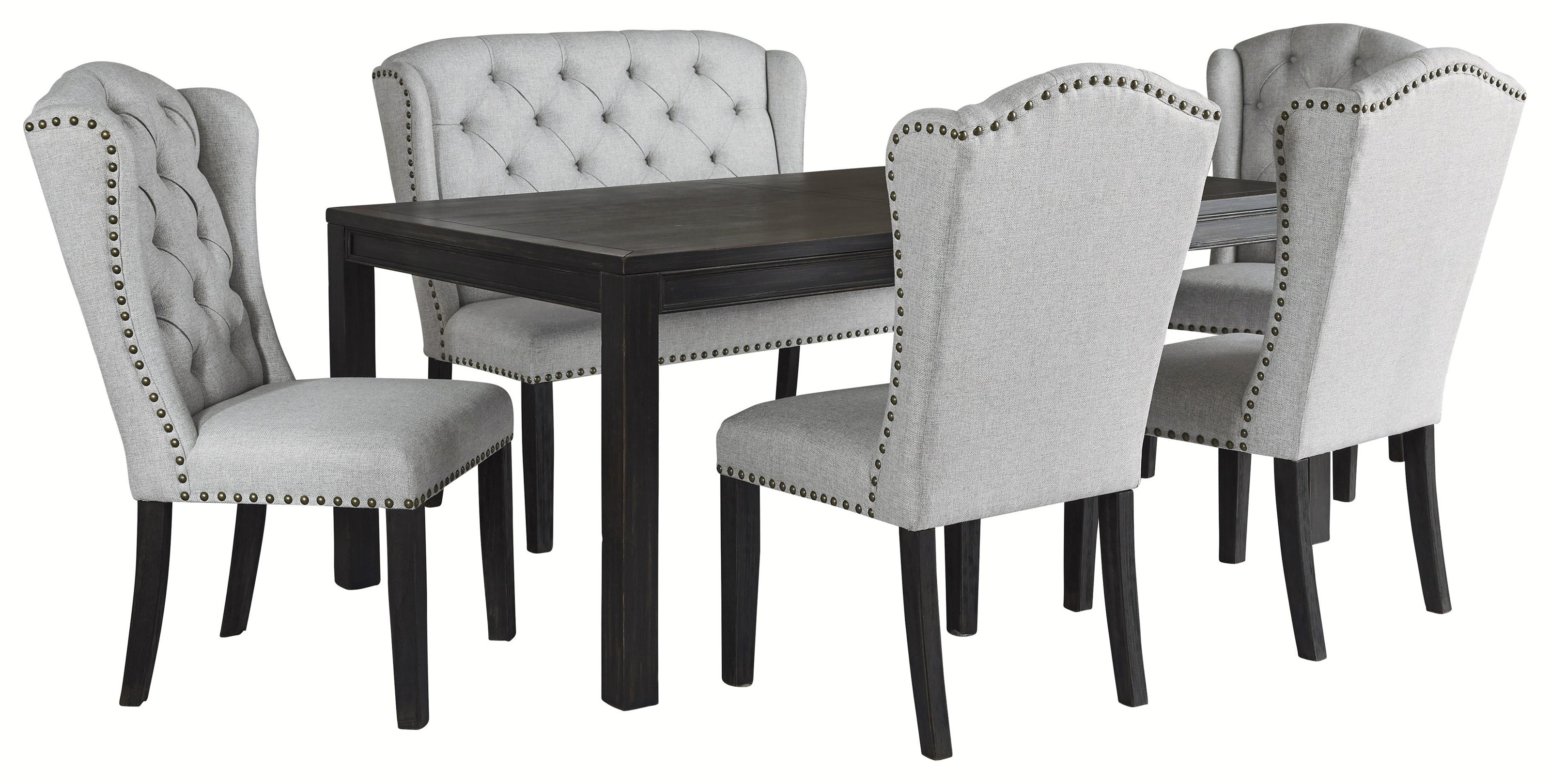 Black Kitchen Table Set F2481 1772 1776 6 Pc Ophelia Ii Black Finish