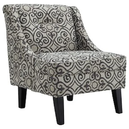 Accent Chair with Gray/Cream Pattern Fabric