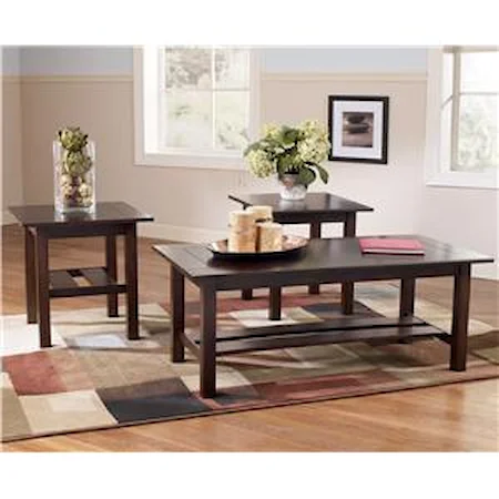 Contemporary 3-in-1 Pack Occasional Tables with Cocktail Table and 2 End Tables