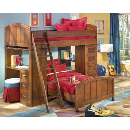 Loft Bed with Desk and Chest