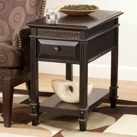 Chairside End Table with 1 Drawer and 1 Shelf