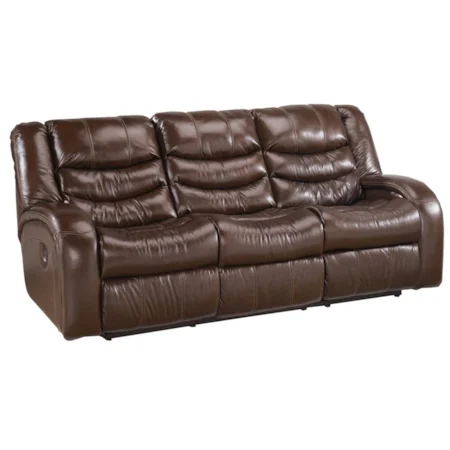 Three Seat Leather Reclining Sofa