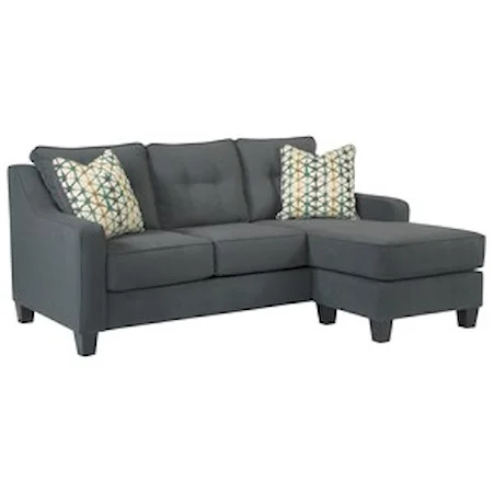 Contemporary Sofa Chaise with 2 Decorative Pillows and Customizable Chaise