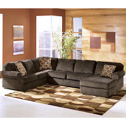 Ashley Furniture Vista Chocolate 3 Piece Sectional With