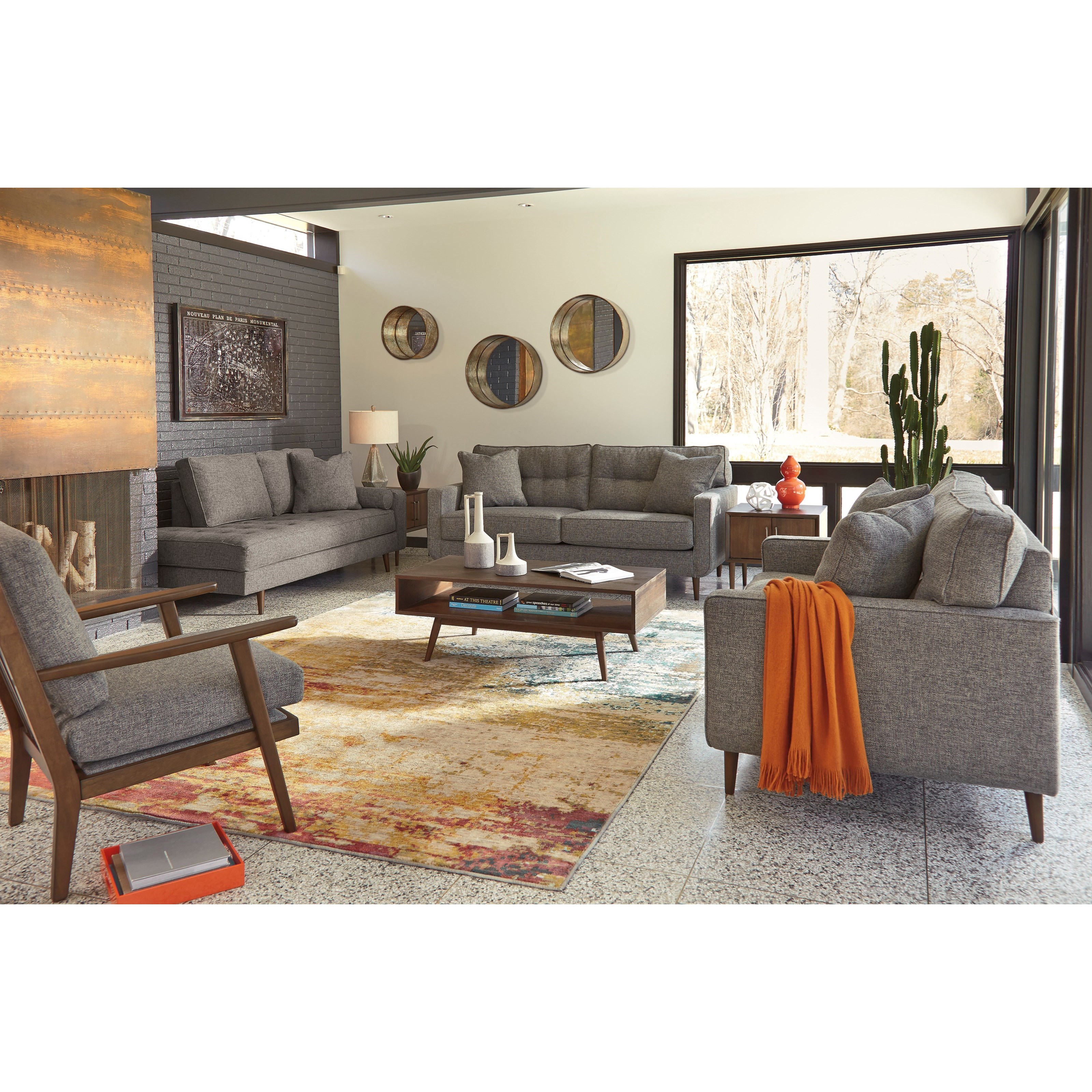 Ashley Furniture Zardoni MidCentury Modern Loveseat AHFA Love Seats
