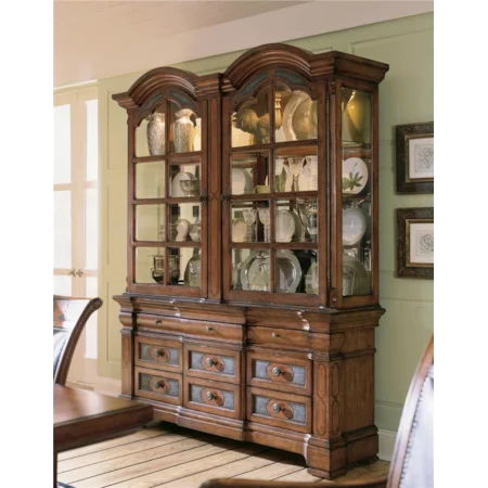 China Cabinet and Nine Drawer Buffet Combo