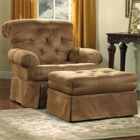 Accent Chair and Ottoman with Skirt