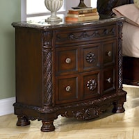 Nightstand with Half Turned Posts and Feet