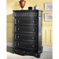 5 Drawer Chest with Cable Fluted Pilasters