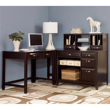 Corner L-Shape Desk with Credenza