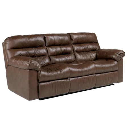 Dual Reclining Sofa w/ Power and Thick Padded Arms