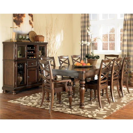 9 Piece Rectangular Extension Table & Chair Set