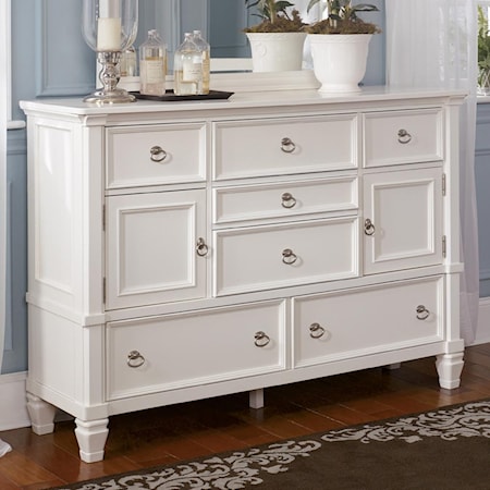 7-Drawer Dresser with Glass Door Option