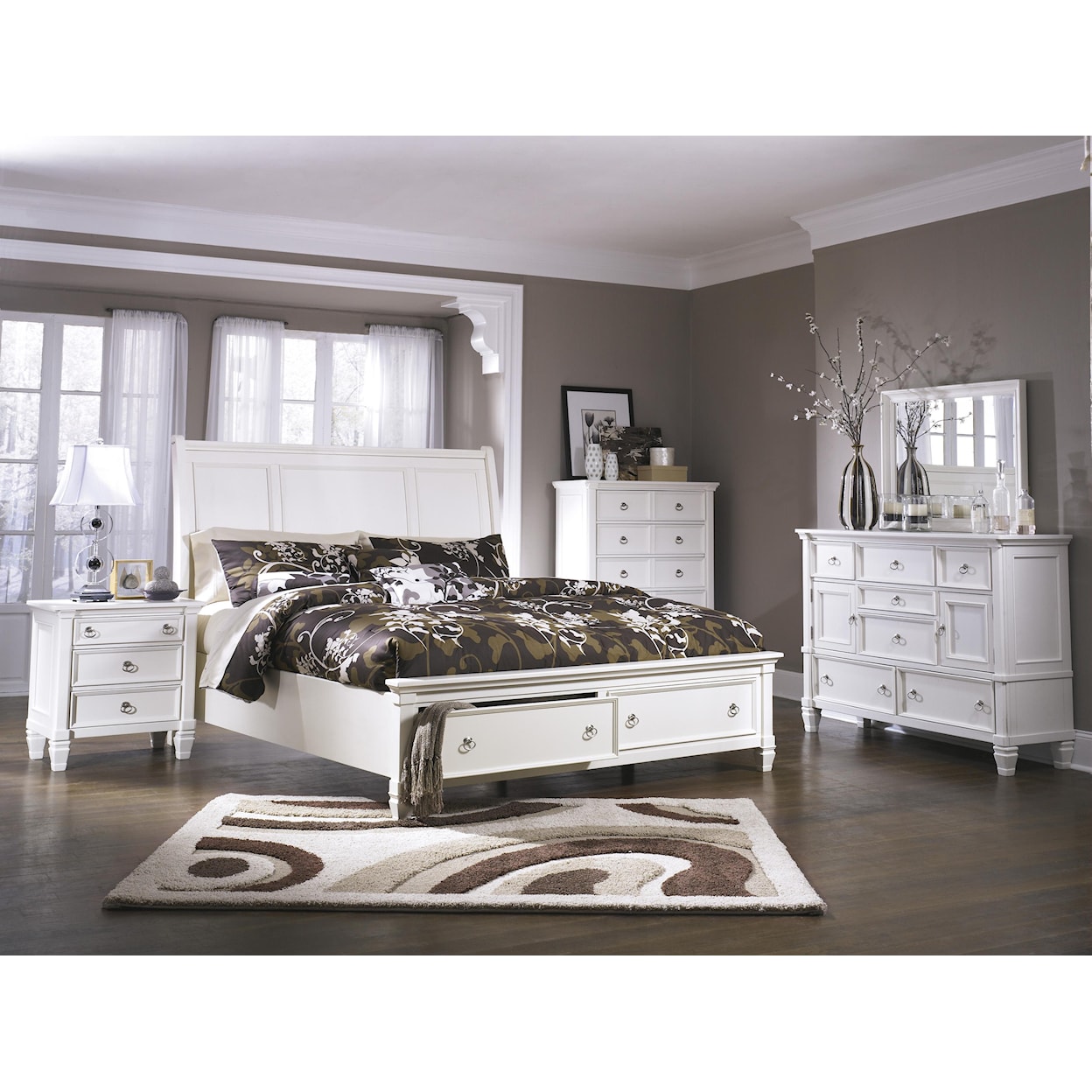 Millennium Prentice King Sleigh Bed with Storage Footboard