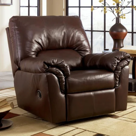 Contemporary Leather Rocker Recliner