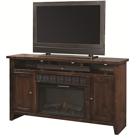 2 Door Entertainment Console with Fireplace