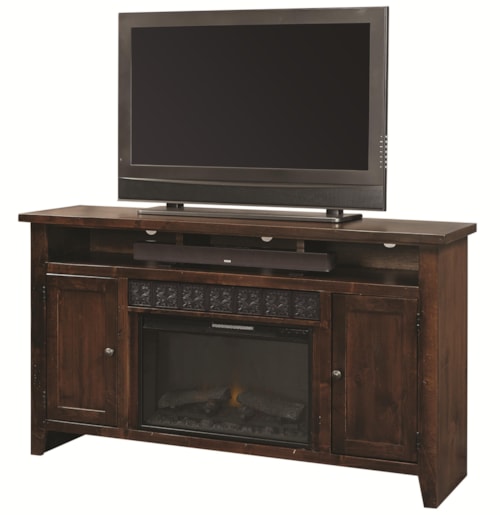 2 Door Entertainment Console with Fireplace