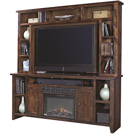 84" Fireplace Console with Hutch and Soundbar