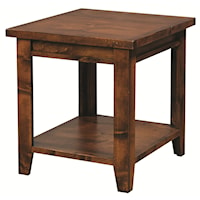 Rectangular End Table with Shelf