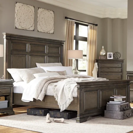 Queen Panel Bed with USB Charging Stations