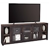 Aspenhome Avery Loft Contemporary 84" TV Console with Glass Cabinets and Cord Access Holes