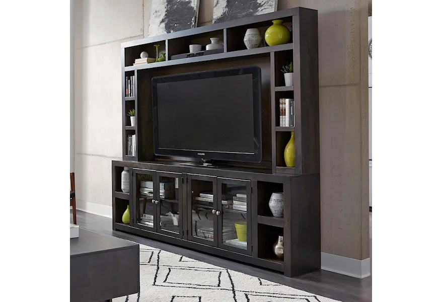 Avery Loft 97" Console and Hutch by Aspenhome at Crowley Furniture & Mattress