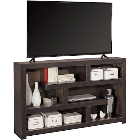 Contemporary 60" TV Console with Open Shelving