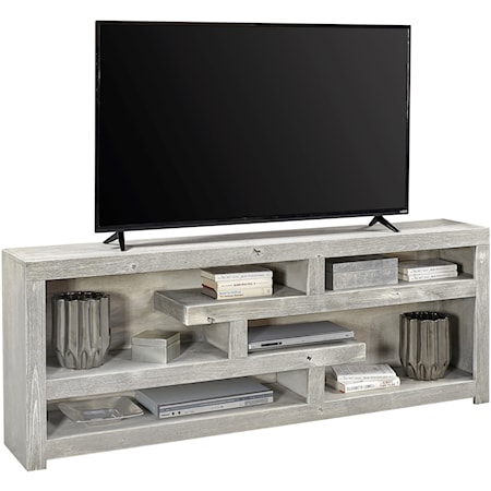 Contemporary 72" Open Console with 6 shelves