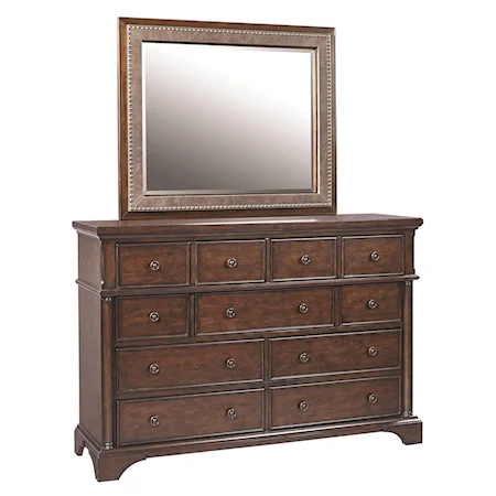 9-Drawer Chesser with Bonded Leather Mirror
