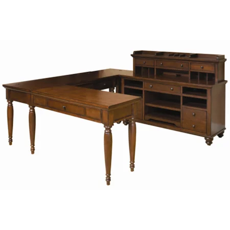 "Power U" Desk Unit with Hutch