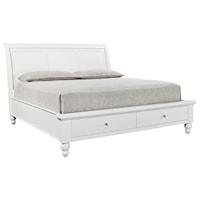 Queen Sleigh Bed With Storage Drawers and USB Ports