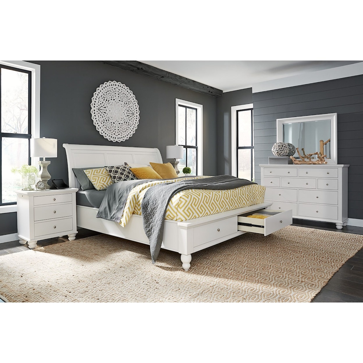 Aspenhome Cambridge Queen Storage Sleigh Bed