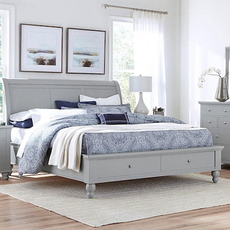 King Storage Sleigh Bed