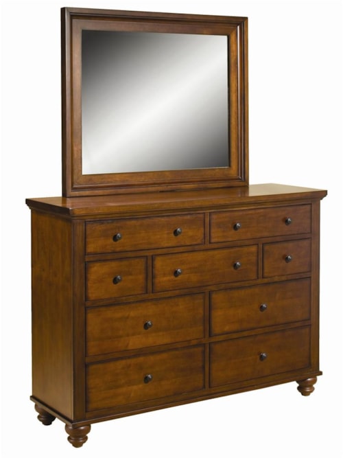 9-Drawer Chesser & Mirror Combo
